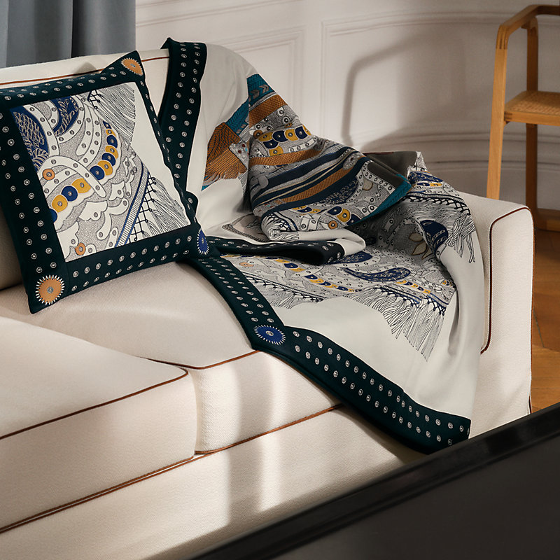 Selle de Dignitaire blanket - Blue | Hermès USA